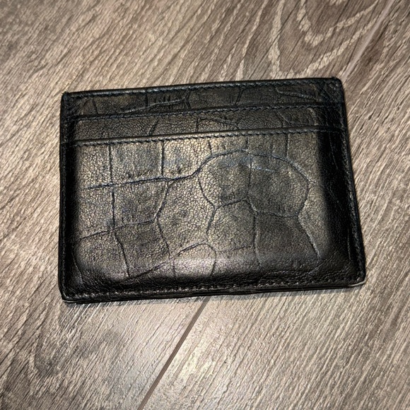 Yves Saint Laurent Black Leather Card Holder - Picture 3 of 3